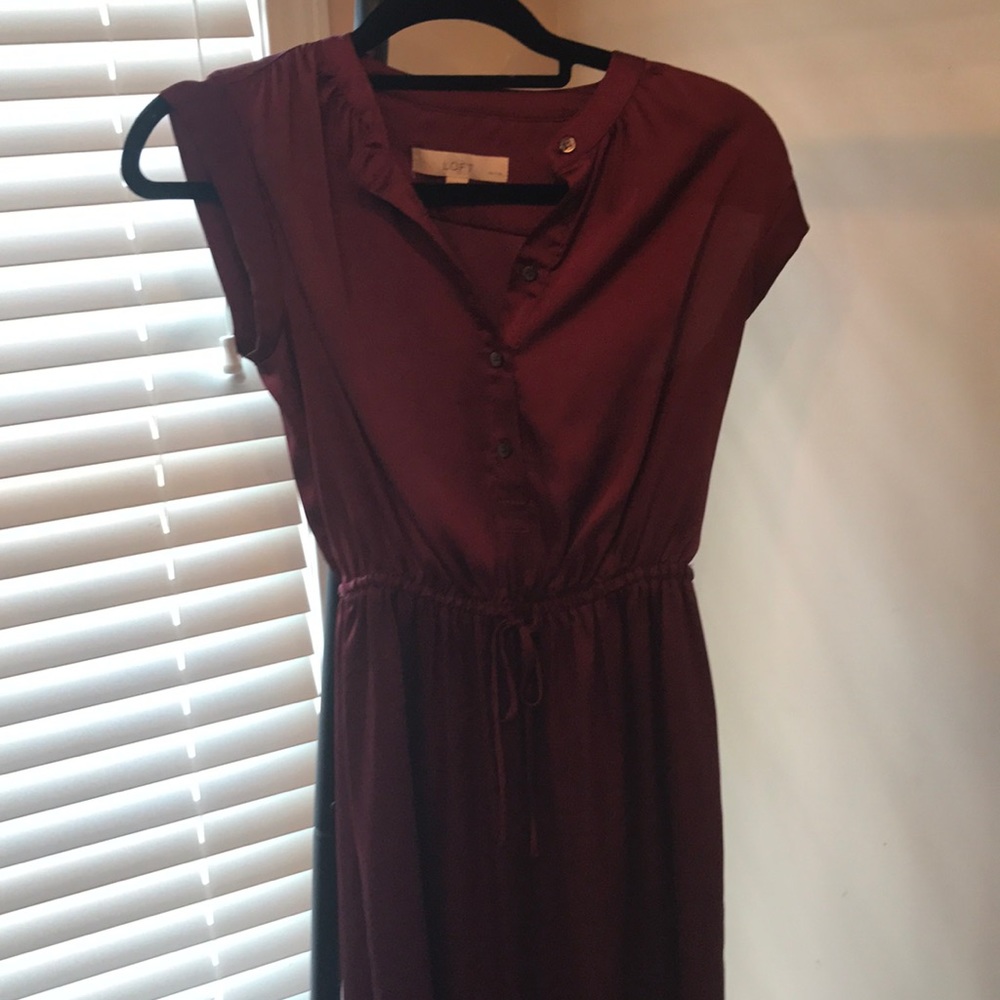 Garnet silk dress from loft
